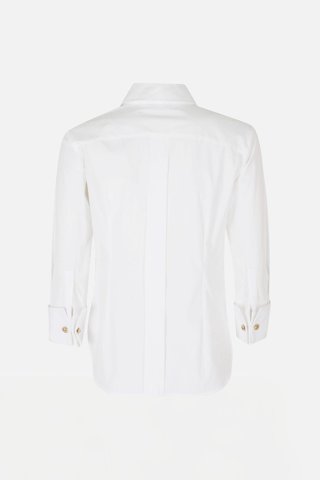 Elisabetta Franchi Camicia In Cotone con Fusciacche Ricamate CA18366E2 BIANCO