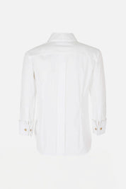 Elisabetta Franchi Camicia In Cotone con Fusciacche Ricamate CA18366E2 BIANCO