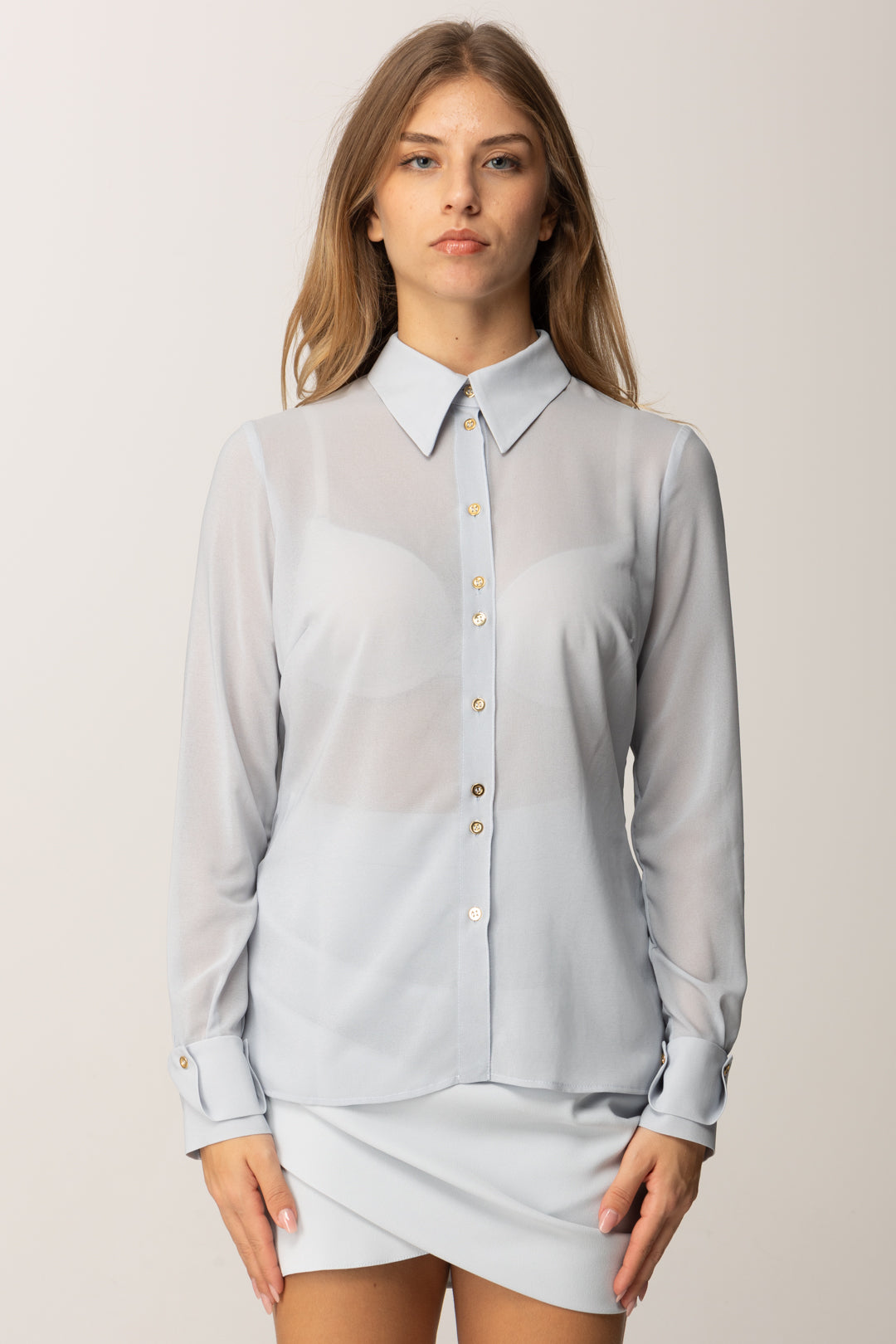 Elisabetta Franchi Camicia In Georgette con Apertura Sul Retro CA12657E2 STARLIGHT