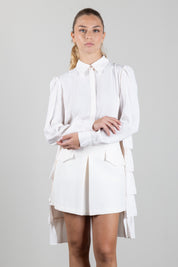 Elisabetta Franchi Bambina Camicia In Georgette con Pannello a Balze Sul Retro EFCA3070VI011.0004