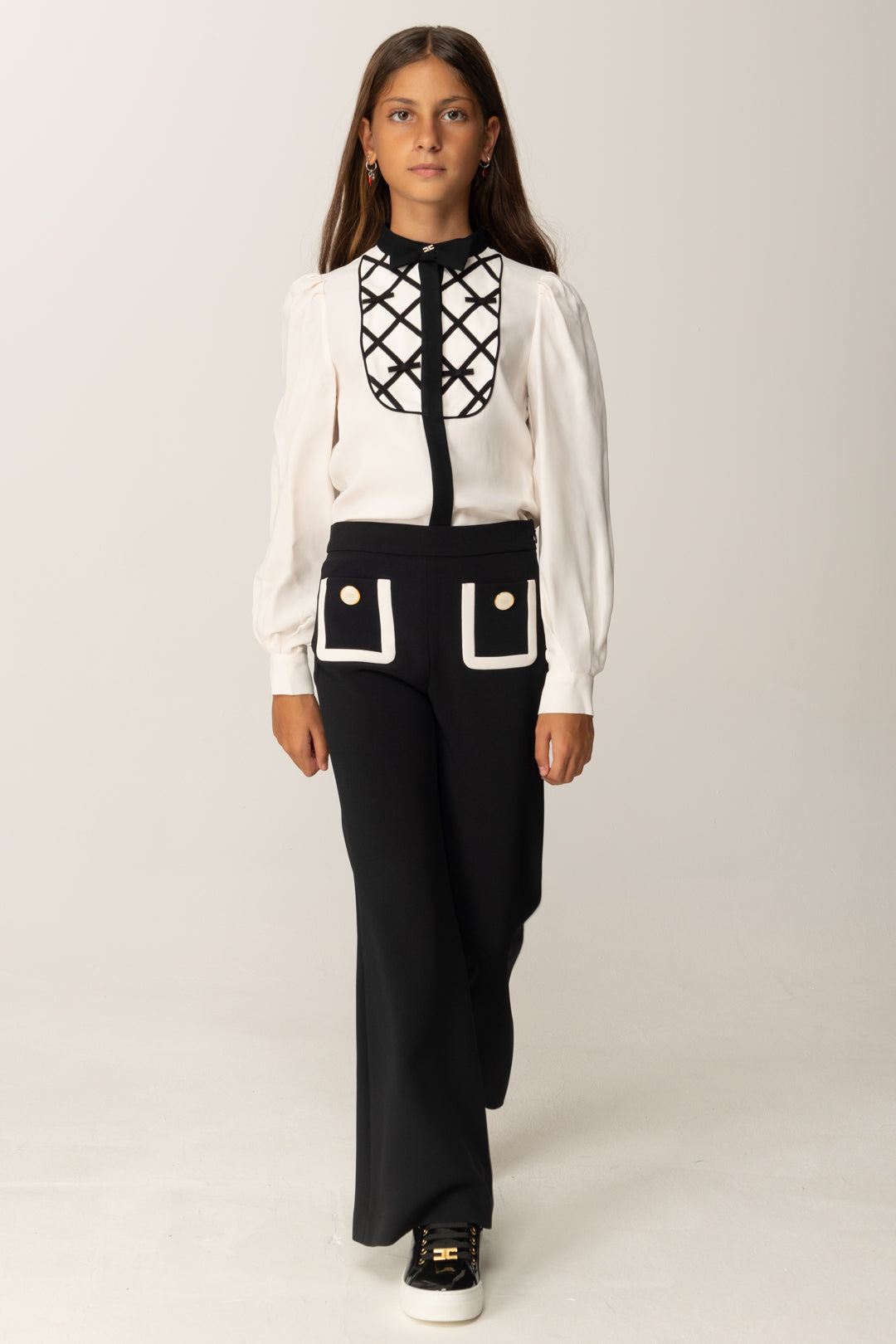 Elisabetta Franchi Girl Girl Shirt In Georgette with Elisabetta Franchi Girl Girl Shirt In Georgette with