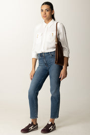 Elisabetta Franchi Camicia In Georgette Di Viscosa CA12256E2 AVORIO