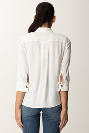 Elisabetta Franchi Camicia In Georgette Di Viscosa CA12256E2 AVORIO