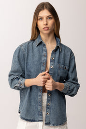 Patrizia Pepe Camicia In Jeans Over 8C0833 D108 NEW WARM BLUE WASH