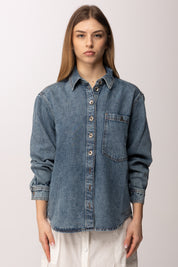 Patrizia Pepe Camicia In Jeans Over 8C0833 D108 NEW WARM BLUE WASH