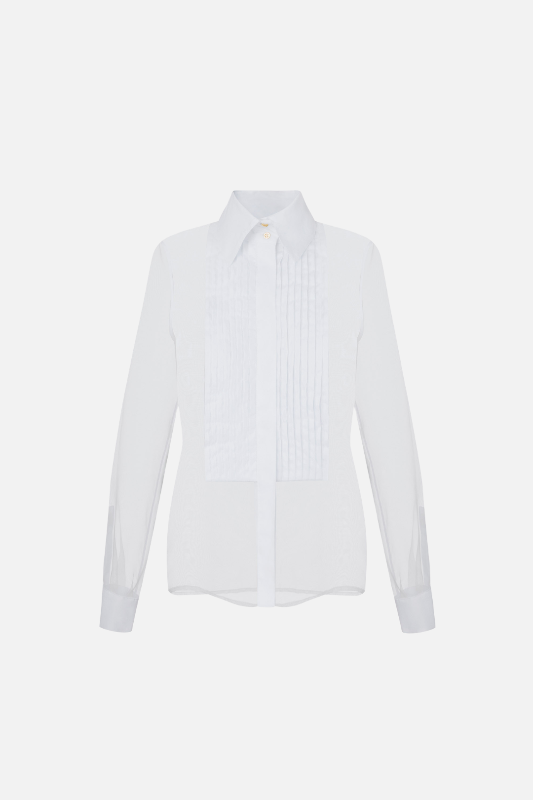 Elisabetta Franchi Camicia In Organza con Dettagli In Cotone CA16866E2 AVORIO