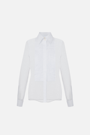 Elisabetta Franchi Camicia In Organza con Dettagli In Cotone CA16866E2 AVORIO