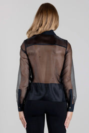 Organza Shirt with Cotton Details