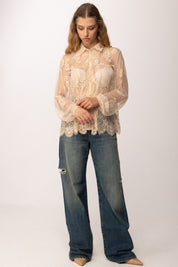 Aniye By Camicia In Pizzo e Tulle con Ruches 185282 SOFT SKIN :PE26