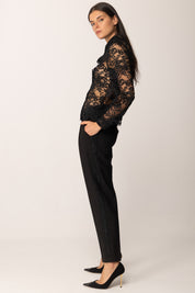 Khloe Femme Camicia In Pizzo Trasparente BLACK