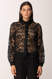 Khloe Femme Camicia In Pizzo Trasparente BLACK