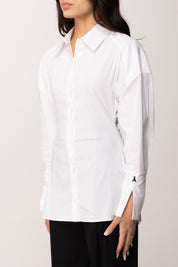 Patrizia Pepe Camicia In Popeline con Cut-out e Logo Sul Retro 8C0832 A043 BIANCO OTTICO