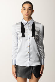 Elisabetta Franchi Camicia In Raso Di Seta con Cravattino CA10756E2 STARLIGHT/NERO