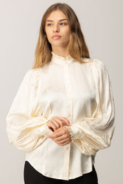 Twin-set Camicia In Viscosa con Maniche Ampie 252TT2362 MADREPERLA