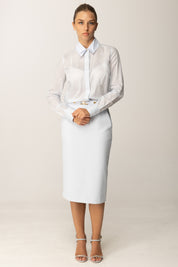 Elisabetta Franchi Camicia Leggera con Colletto Strutturato CA12957E2 STARLIGHT