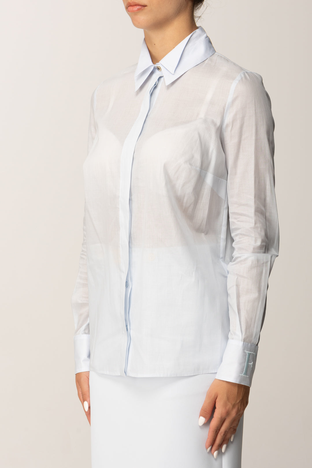 Elisabetta Franchi Camicia Leggera con Colletto Strutturato CA12957E2 STARLIGHT
