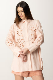 Twin-set Camicia Lunga In Popeline con Ricami 251TP2170 CUPCAKE PINK