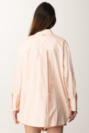 Twin-set Camicia Lunga In Popeline con Ricami 251TP2170 CUPCAKE PINK