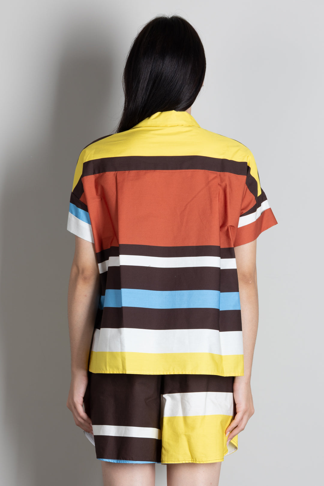 Vicolo Camicia Multicolor con Fantasia Geometrica TAB2902 MORO/GIALLO