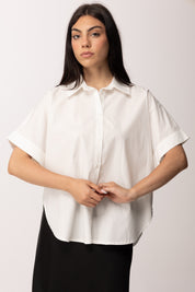 Khloe Femme Camicia Over a Maniche Corte H4974-C3 BIANCO