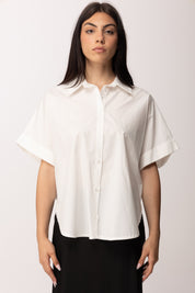 Khloe Femme Camicia Over a Maniche Corte H4974-C3 BIANCO
