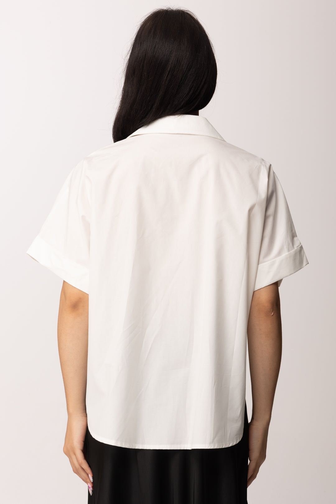 Khloe Femme Camicia Over a Maniche Corte H4974-C3 BIANCO