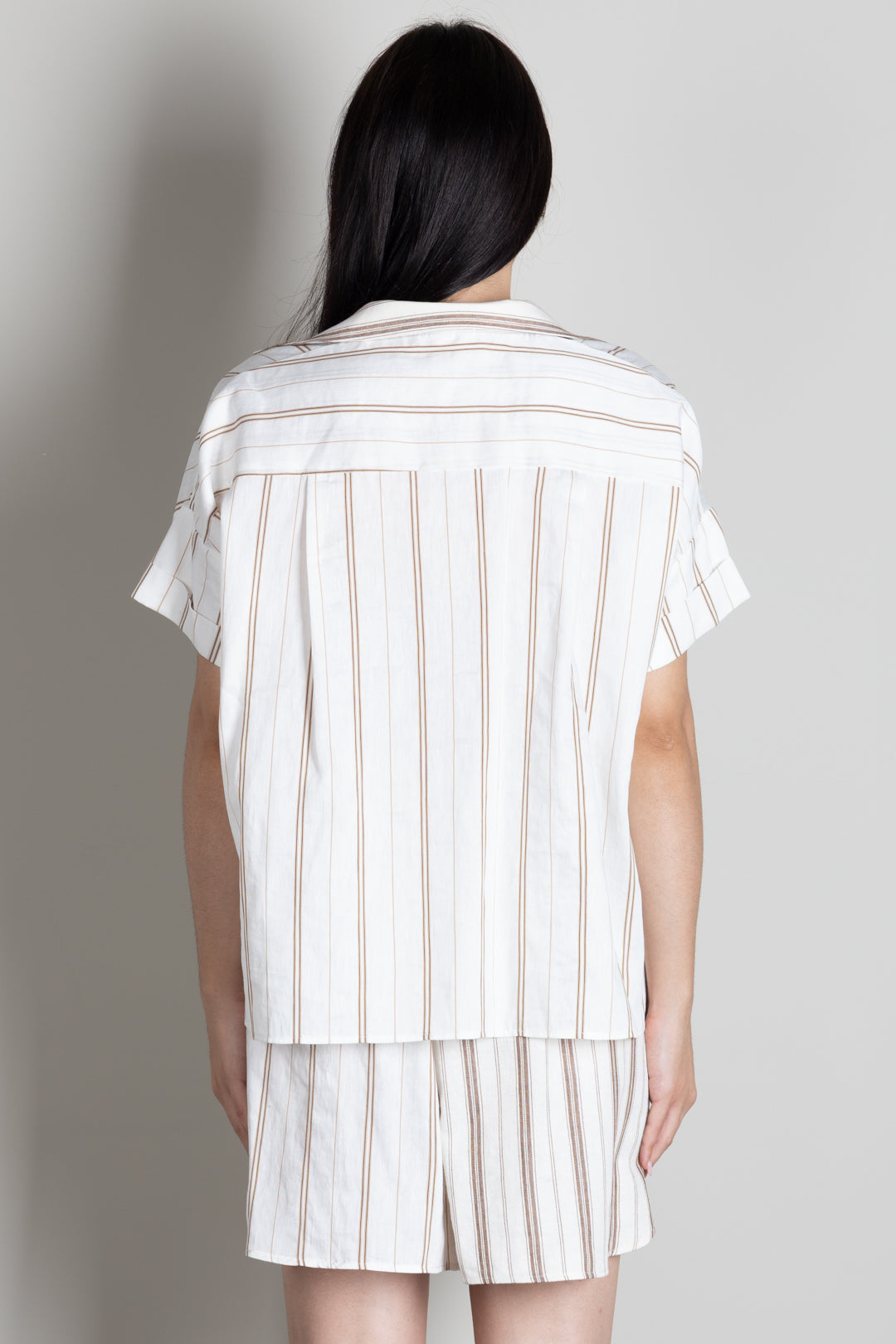 Vicolo Camicia Over a Righe con Taschino TAB2895 NATURALE