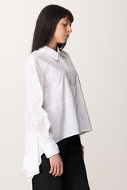 Manila Grace Camicia Over con Fondo Asimmetrico C065CU BIANCO OTTICO