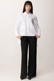 Manila Grace Camicia Over con Fondo Asimmetrico C065CU BIANCO OTTICO
