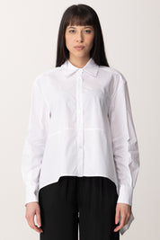 Manila Grace Camicia Over con Fondo Asimmetrico C065CU BIANCO OTTICO