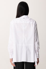 Manila Grace Camicia Over con Fondo Asimmetrico C065CU BIANCO OTTICO