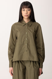 Manila Grace Camicia Over con Fondo Asimmetrico C065CU FORESTA