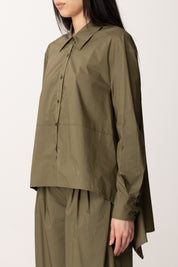 Manila Grace Camicia Over con Fondo Asimmetrico C065CU FORESTA