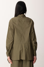 Manila Grace Camicia Over con Fondo Asimmetrico C065CU FORESTA