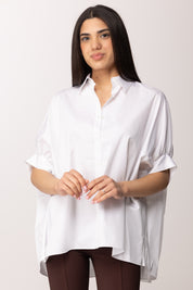Hanita Camicia Over con Manica Arricciata H.C689.4957 BIANCO