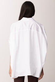 Hanita Camicia Over con Manica Arricciata H.C689.4957 BIANCO