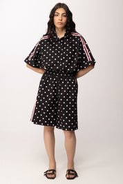 Khloe Femme Camicia Over con Maxi Pois 26107B NERO/FUXIA