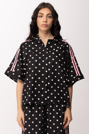 Khloe Femme Camicia Over con Maxi Pois 26107B NERO/FUXIA