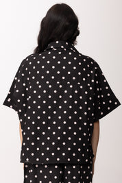 Khloe Femme Camicia Over con Maxi Pois 26107B NERO/FUXIA