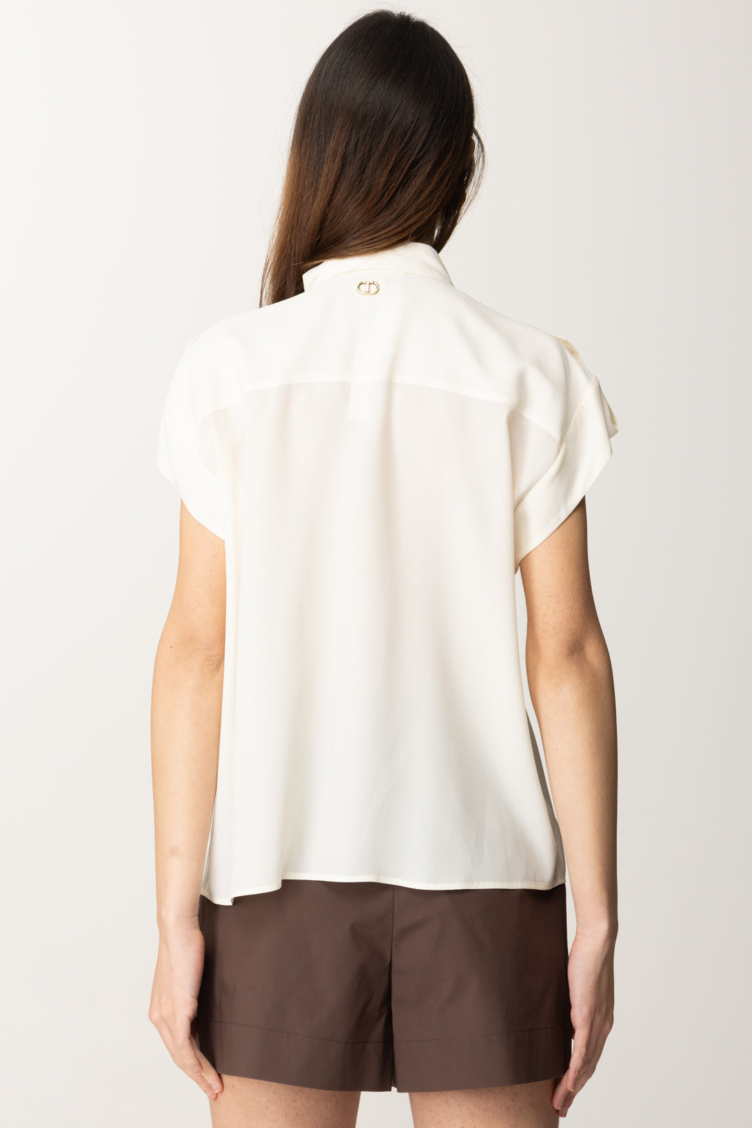 Twin-set Camicia Over In Misto Seta 251TP2501 NEVE