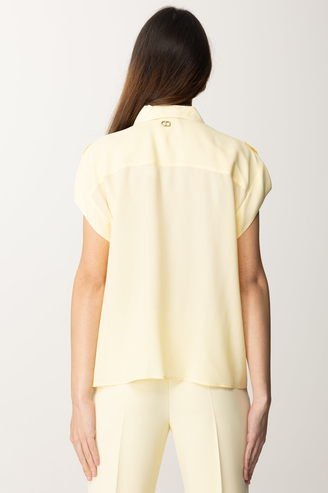 Twin-set Camicia Over In Misto Seta 251TP2501 VANILLA