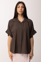 Khloe Femme Camicia Over Manica Corta Fluida A6309-M1CACAO