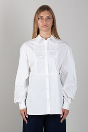 Elisabetta Franchi Bambina Camicia Oversize con Logo Tono Su Tono EFCA2960CA235.0004