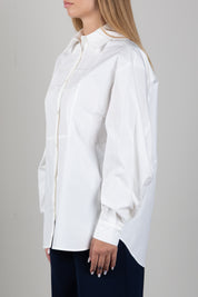 Elisabetta Franchi Bambina Camicia Oversize con Logo Tono Su Tono EFCA2960CA235.0004