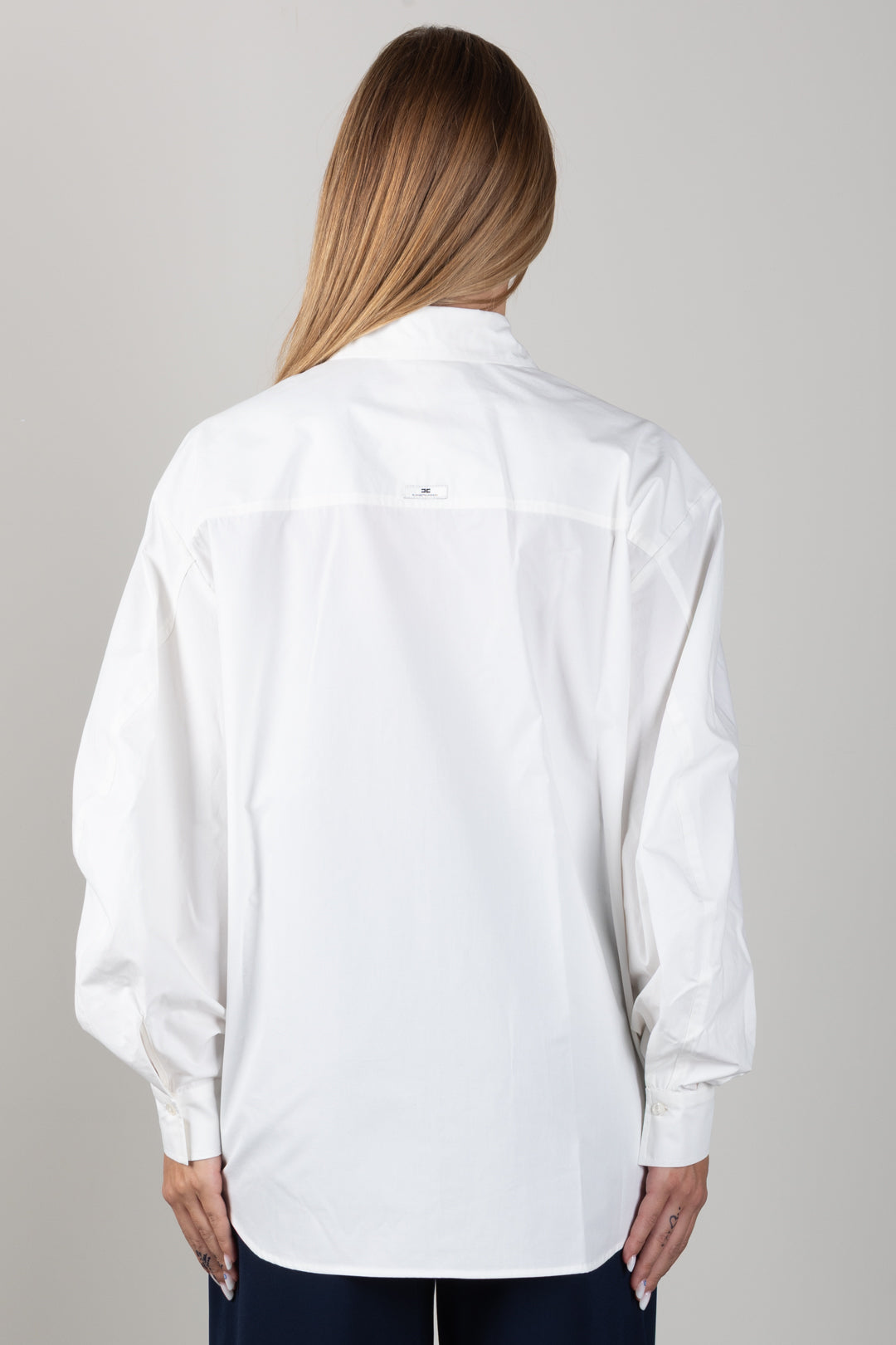 Elisabetta Franchi Bambina Camicia Oversize con Logo Tono Su Tono EFCA2960CA235.0004
