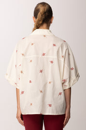 Khloe Femme Camicia Ricamata con Maniche Ampie 26107A BEIGE