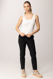 Patrizia Pepe Canotta a Costine con Logo Lettering 2M4523 J407 BIANCO