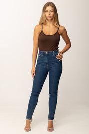 Khloe Femme Canotta Basica a Costine CACAO