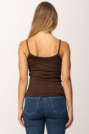 Khloe Femme Canotta Basica a Costine CACAO