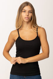 Khloe Femme Canotta Basica a Costine NERO